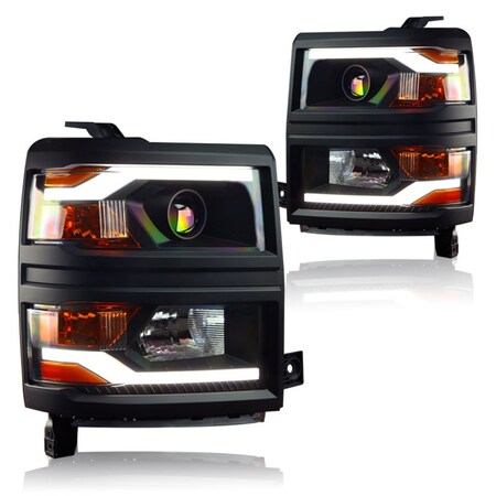 Led Projector Head Light - Black Housing / Black Trim / Clear Lens